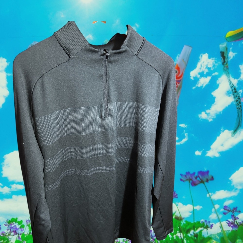 Nike Dri Fit Mens Long Sleeve Quarter Zip Pullover Black Standard Fit